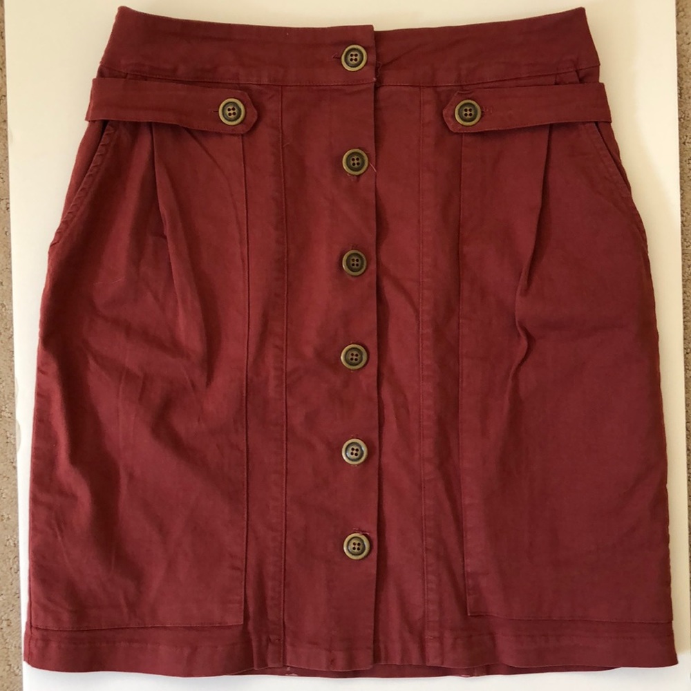 NWT Anthro Burgundy Skirt Size S